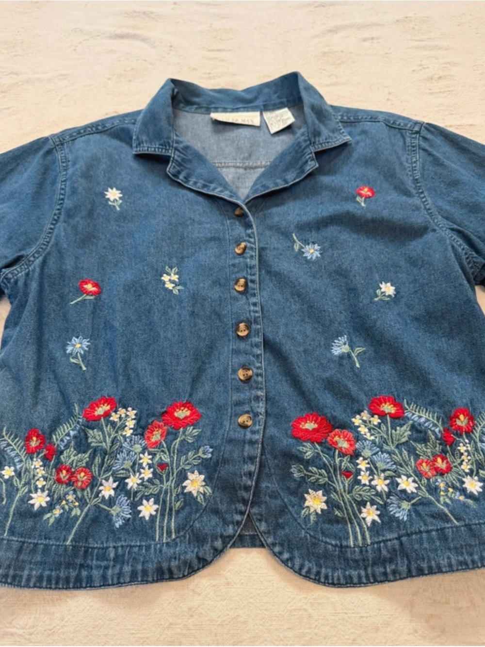 VINTAGE CASEY & MAX  Cottagecore Denim Shirt